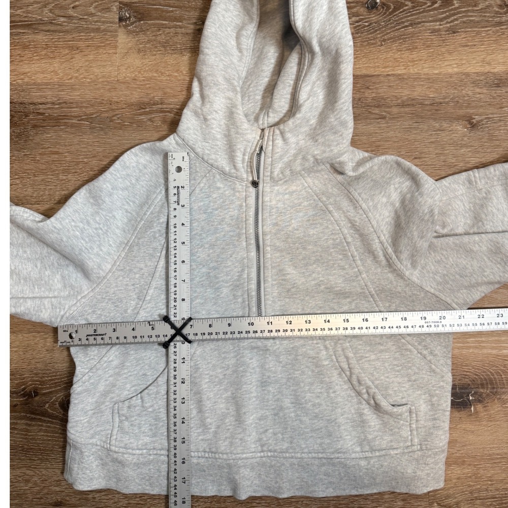Lululemon Scuba Oversized Half-Zip Hoodie Heathered Core Ultra Light Grey XS/S - Picture 5 of 6